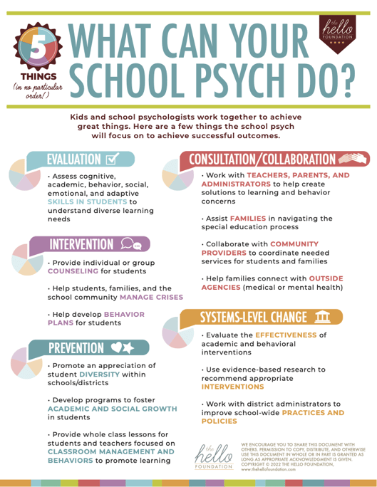 5 things your school psychologist can do
