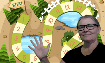helen with game Virtual background for speech therapy