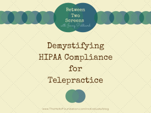 Demystifying HIPAA Compliance for Telepractice