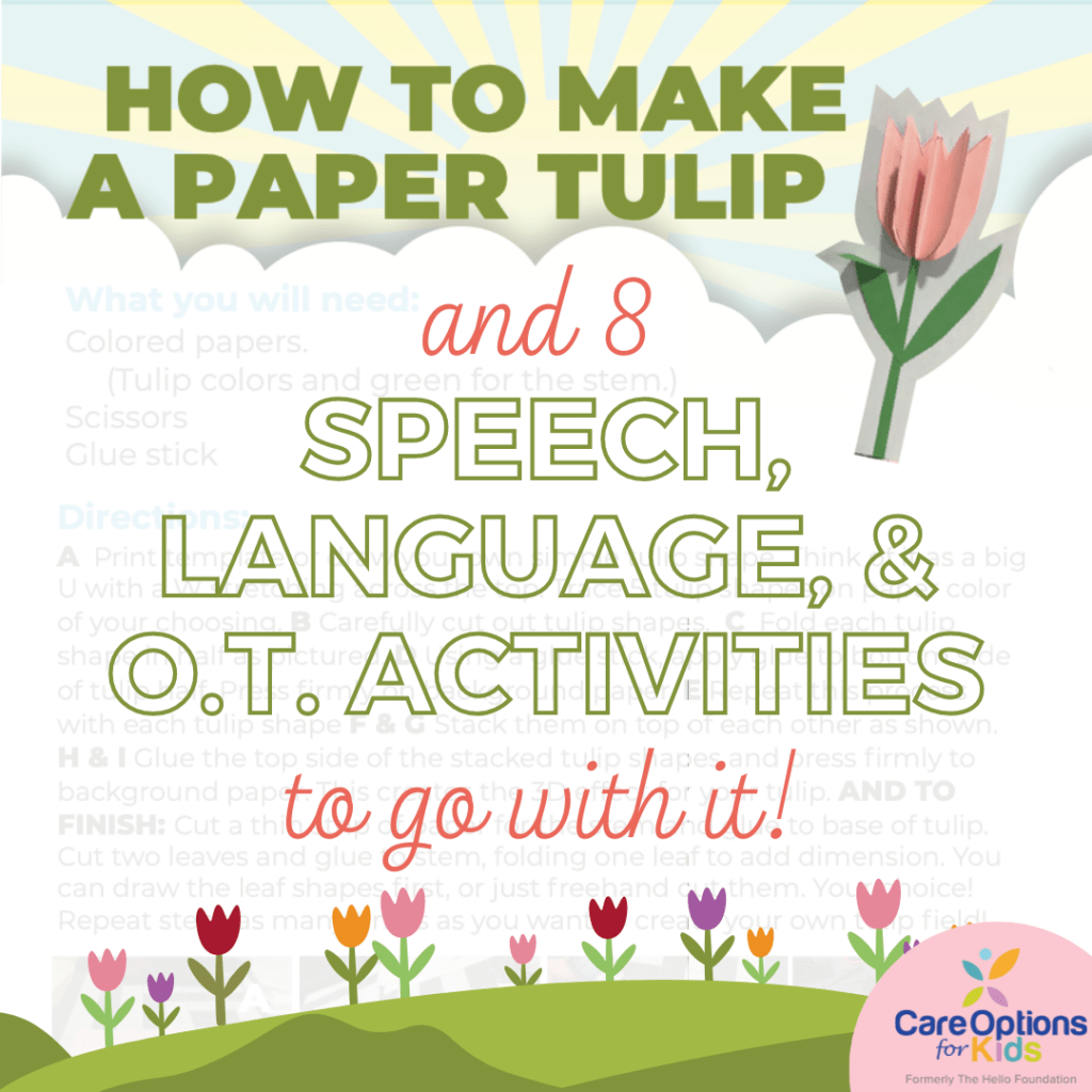 1 Tulip Craft, 8 Speech, Language, and Occupational Therapy Activities