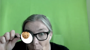 Helen with virtual magnifying glass