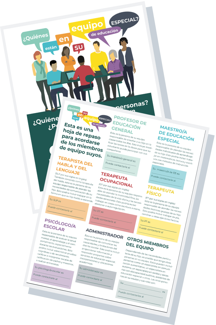 ¿Quiénes están en su equipo de educación especial? (Free Downloadable!)
