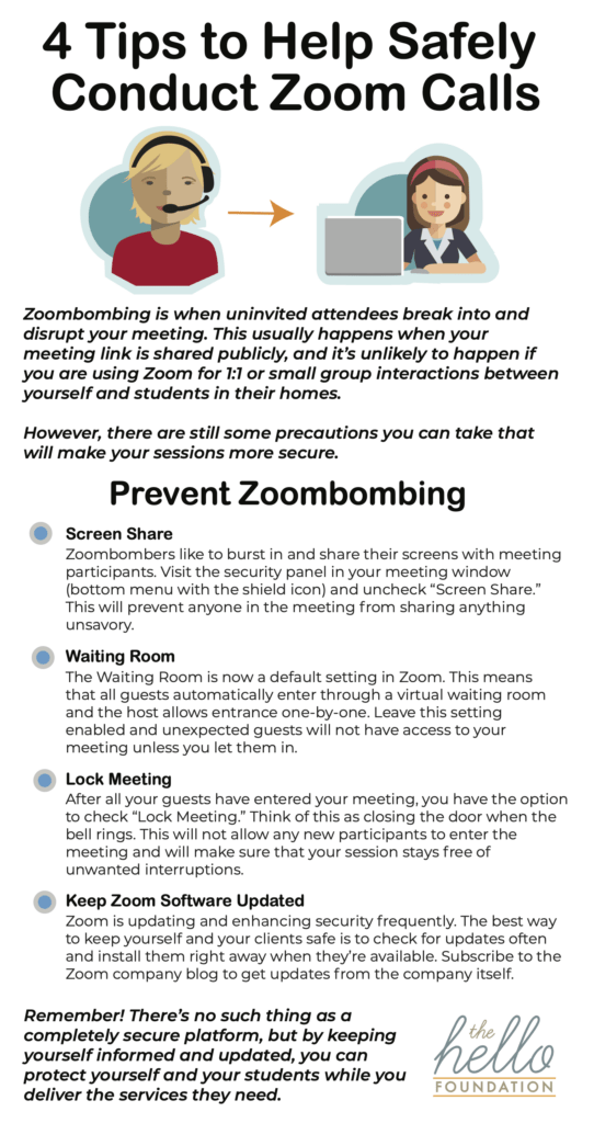 4 Tips to Help SLPs Safely Conduct Zoom Calls