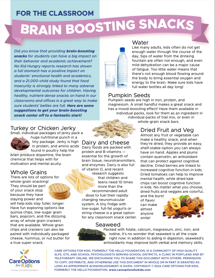 Brain Boosting Snacks for Students